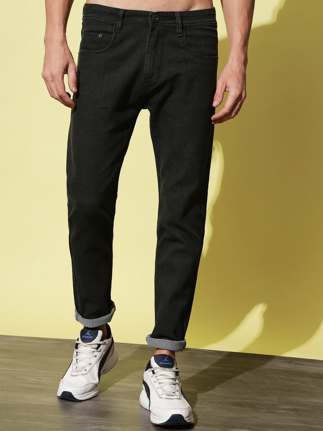 

UNITED DENIM Men Mid Rise Slim Fit Stretchable Jeans, Olive