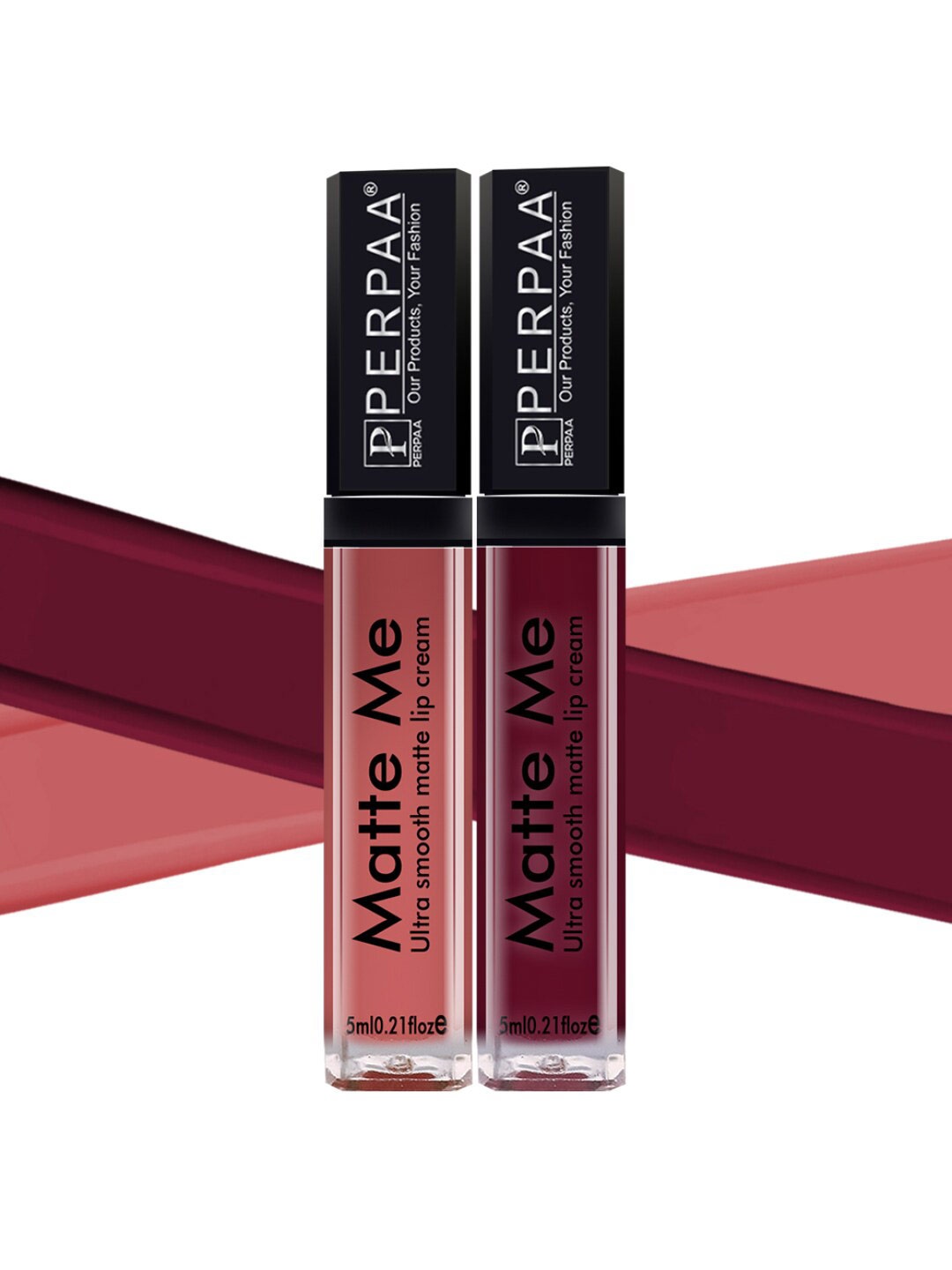 

PERPAA Set of 2 Matte Me Ultra Smooth Lip Creams - 5 ml Each, Nude