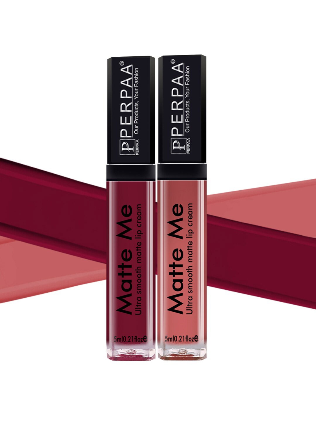 

PERPAA Set Of 2 Matte Me One Stroke Ultra Smooth Matte Lipstick 5ml Each - Shade 109 & 121, Maroon