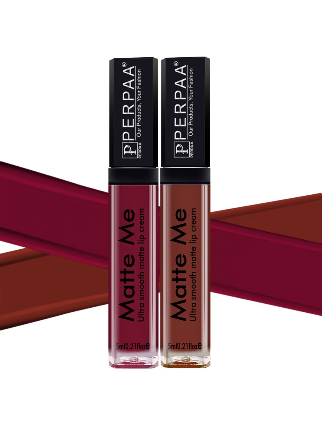 

PERPAA Set Of 2 Matte Me One Stroke Ultra Smooth Matte Lipstick 5ml Each - Shade 109 & 116, Maroon