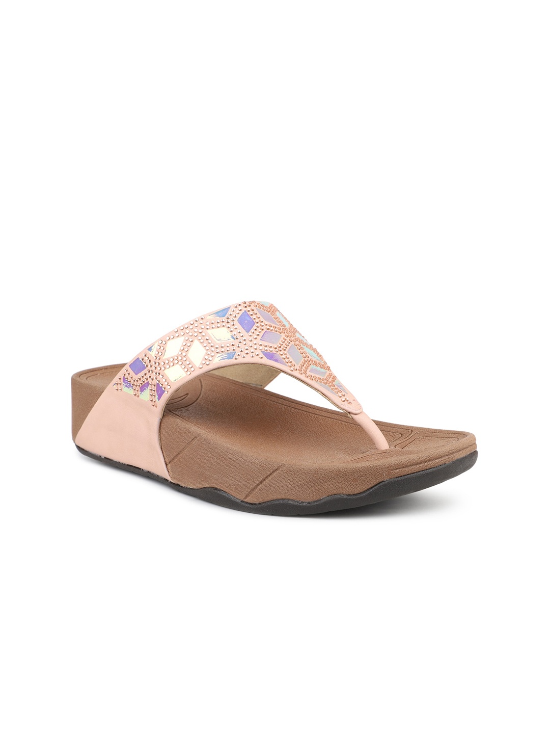 

Inc 5 Embellished Open Toe Comfort Heels, Peach