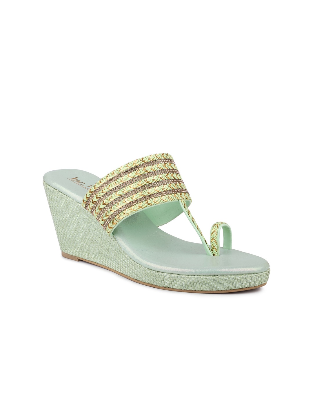 

Inc 5 Embellished Wedge Heels, Sea green