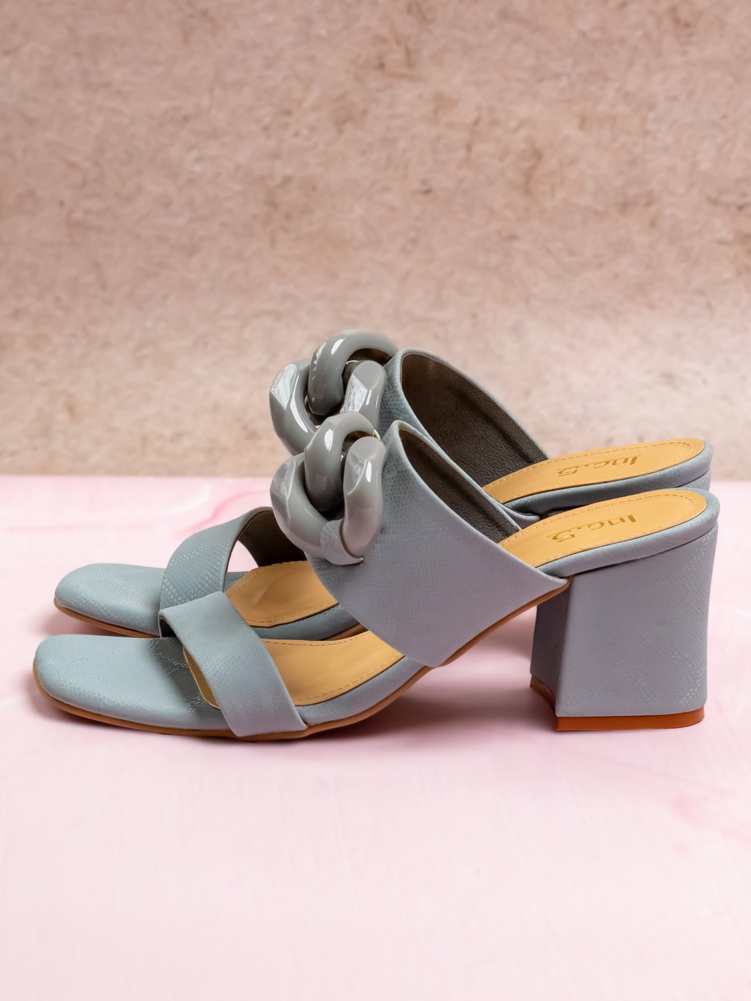 

Inc 5 Embellished Open Toe Block Heels, Grey