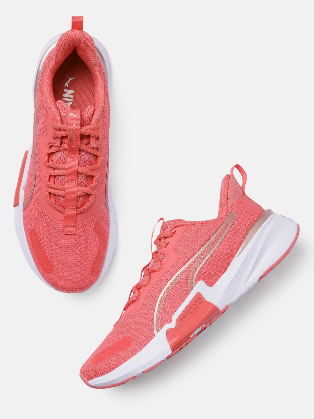 

Puma Women Solid PWRFrame TR 2 Elektro Summer Training Or Gym Shoes, Coral