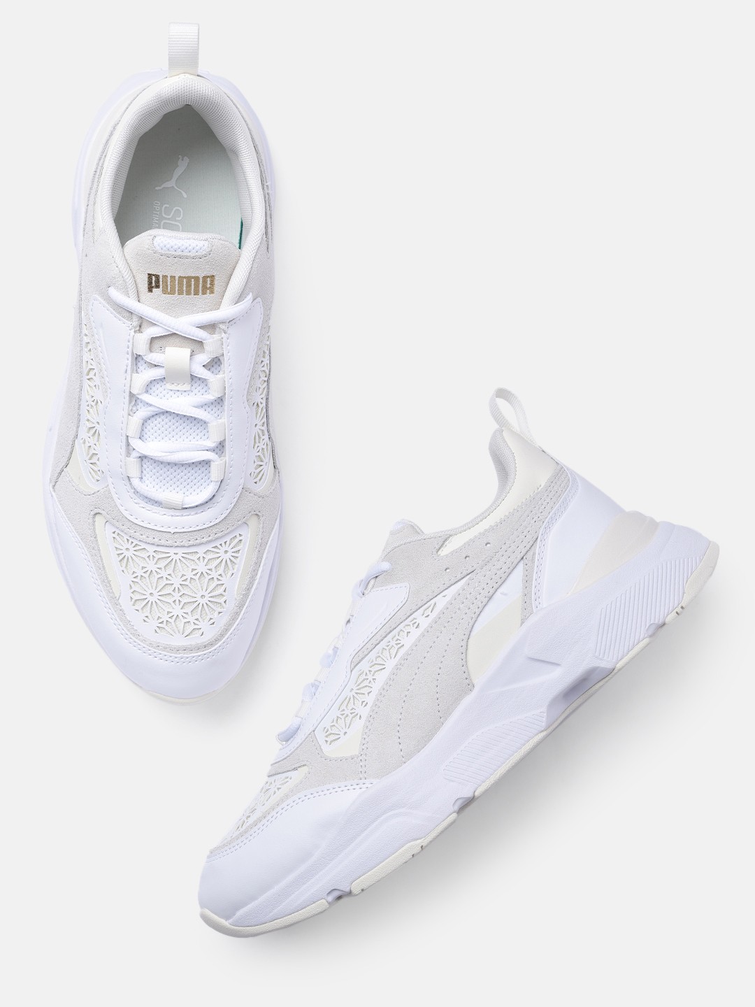 

Puma Women Textured Cassia Laser Cut Sneakers, White