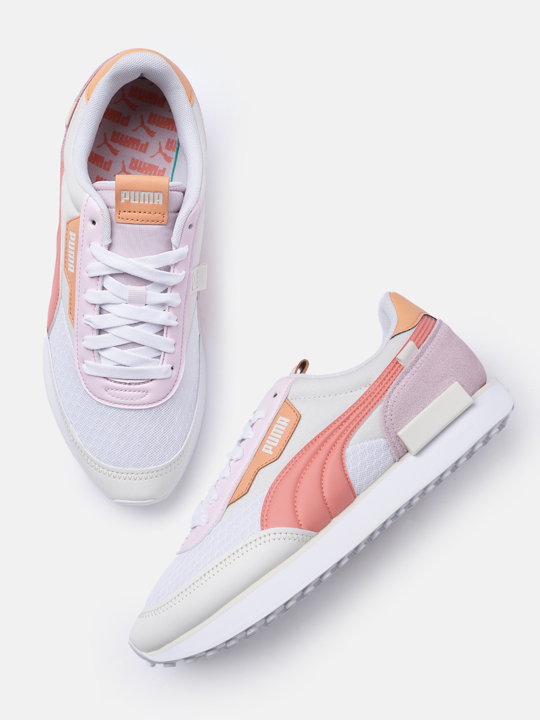 

Puma Women Colourblocked Future Rider Pastel Sneakers, White