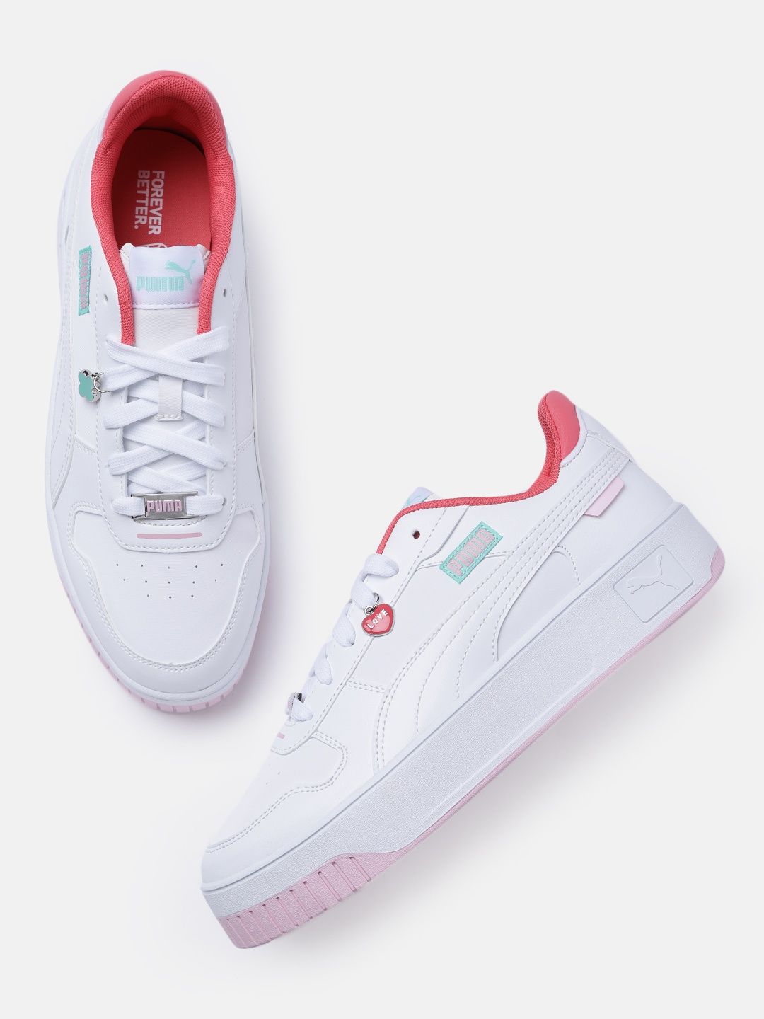 

Puma Women Perforations Carina Street Mini Mini Charms Sneakers, White
