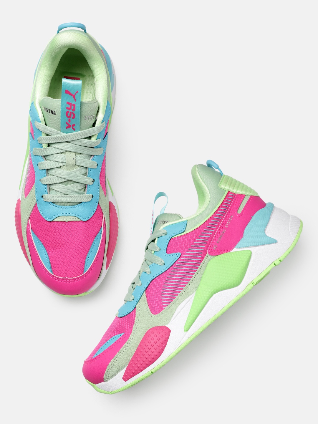 

Puma Women Colourblocked RS-X Brighter Days Sneakers, Pink