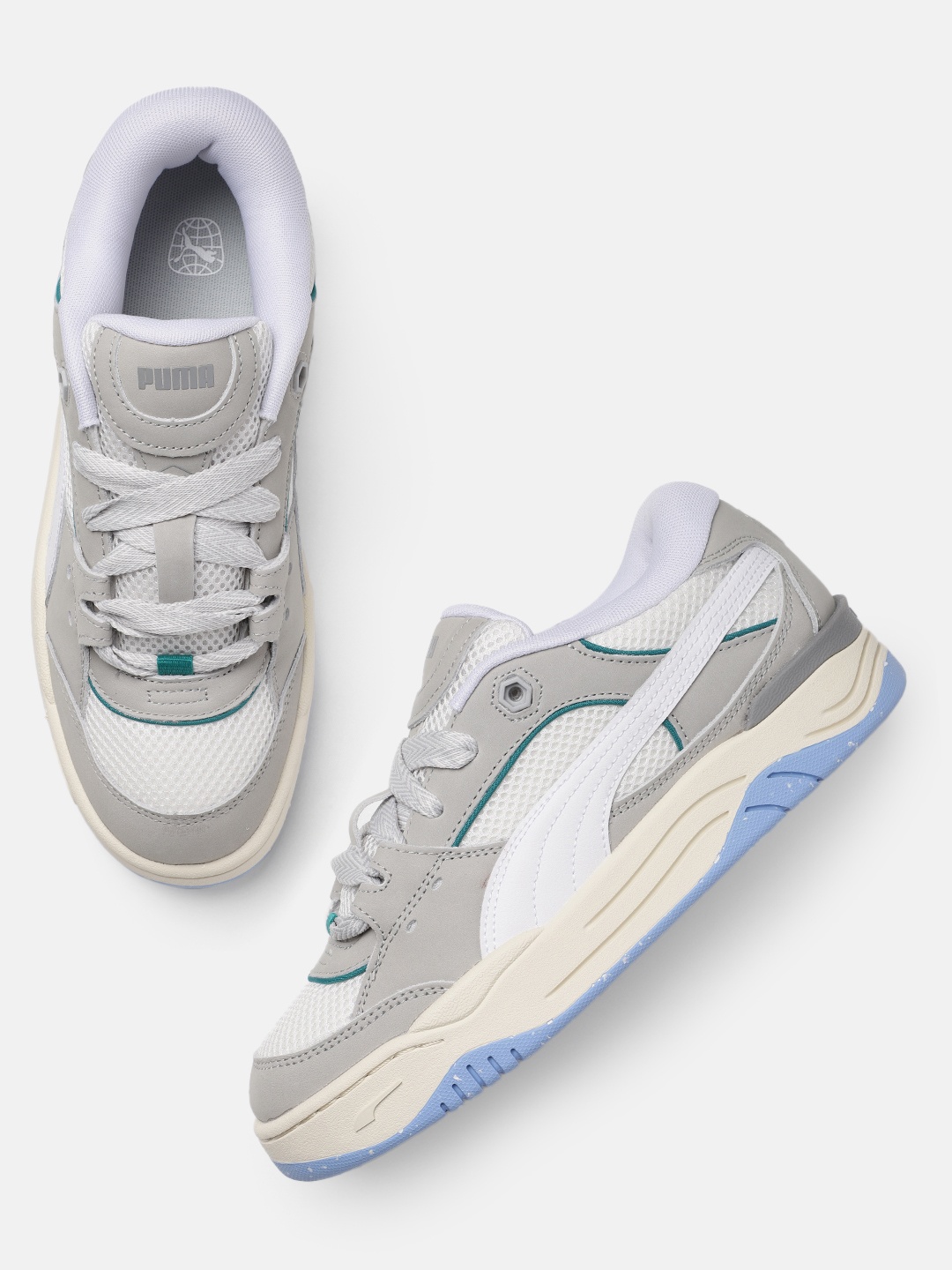 

Puma-180 Unisex Colourblocked Regular Sneakers, White