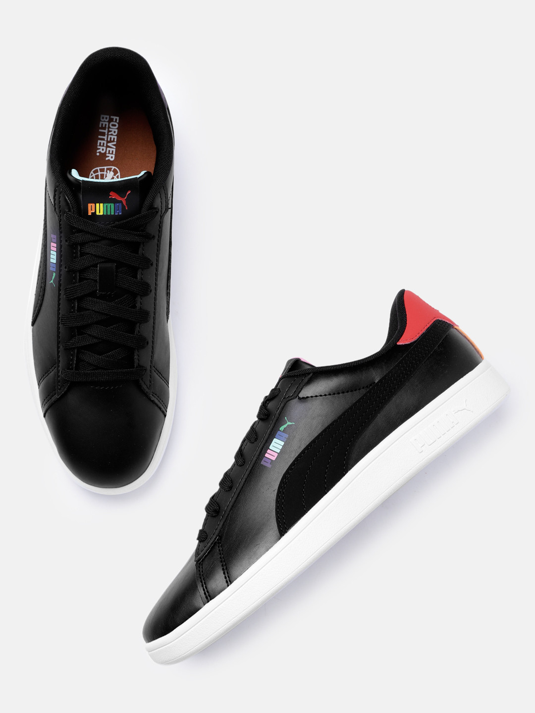 

Puma Unisex Solid Smash 3.0 LIL Sneakers, Black