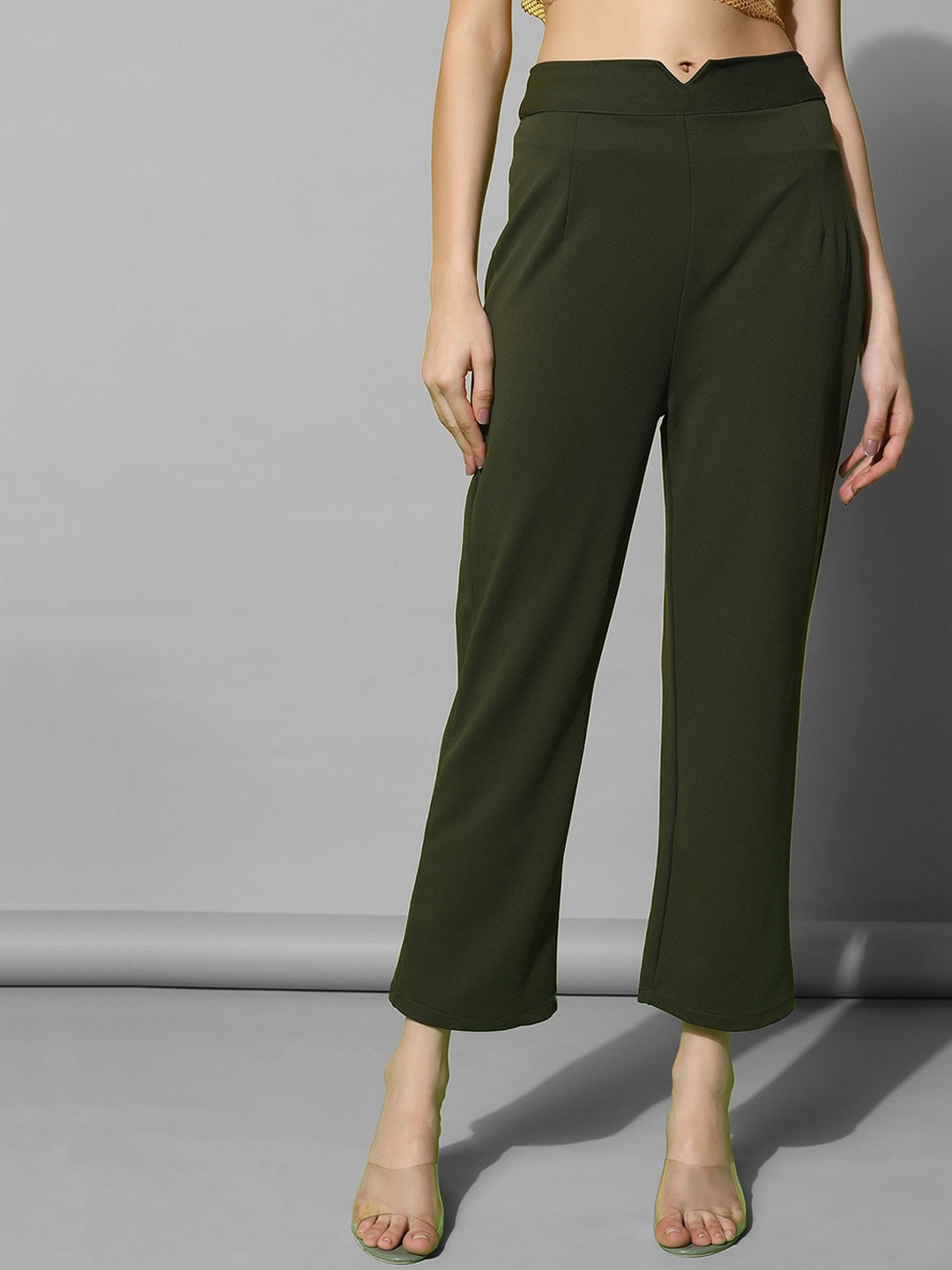 

Selvia High-Rise Easy Wash Parallel Trousers, Olive