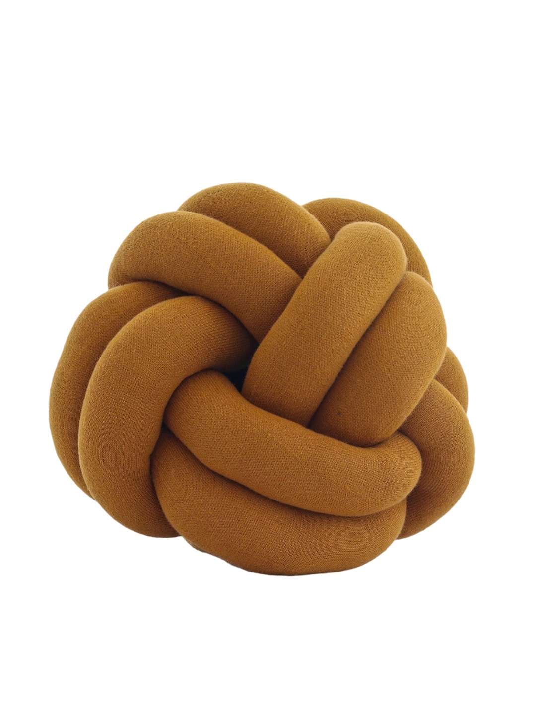 

Pluchi Mustard Brown Pure Cotton Knot Pillows