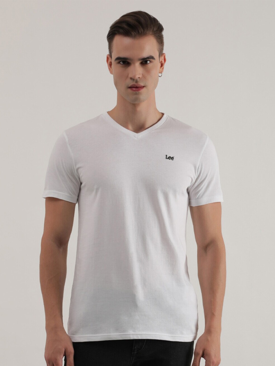 

Lee V-Neck Cotton Slim Fit T-shirt, White