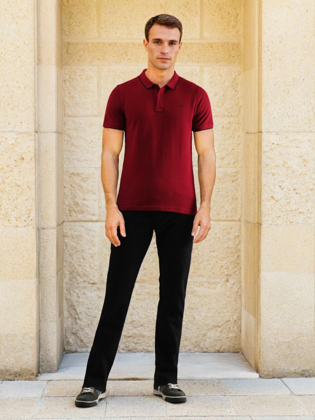 

Lee Polo Collar Cotton Slim Fit T-shirt, Red