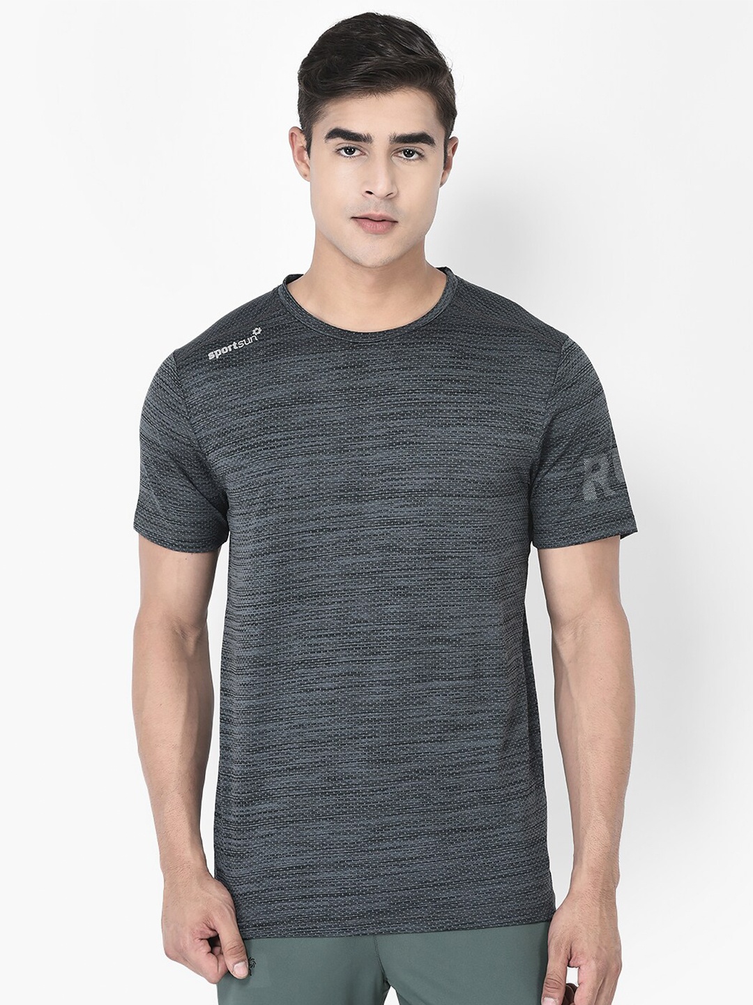 

SPORT SUN Men CRT Dri-FIT Knitted T-Shirt, Grey