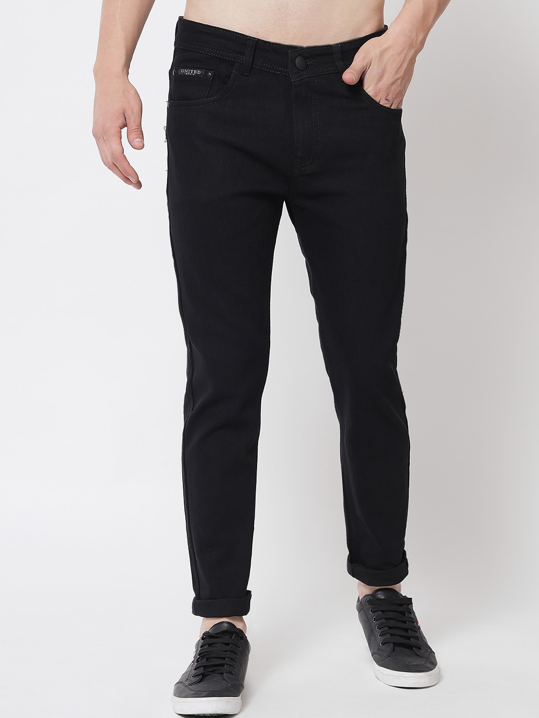 

UNITED DENIM Men Mid Rise Slim Fit Stretchable Jeans, Black