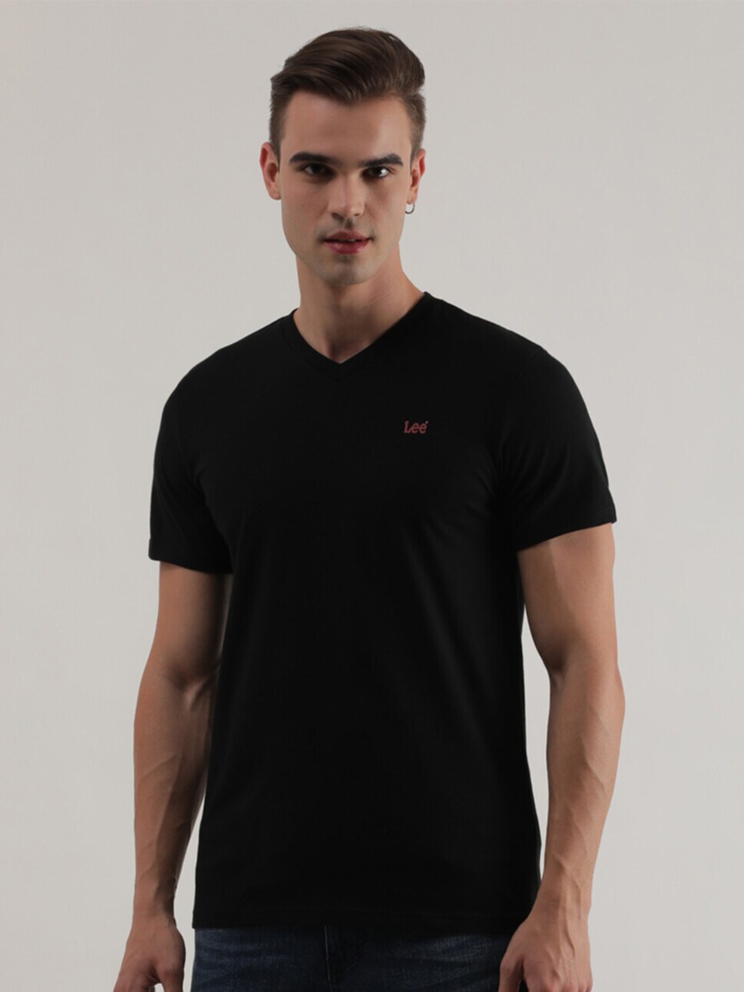 

Lee V-Neck Cotton Slim Fit T-shirt, Black