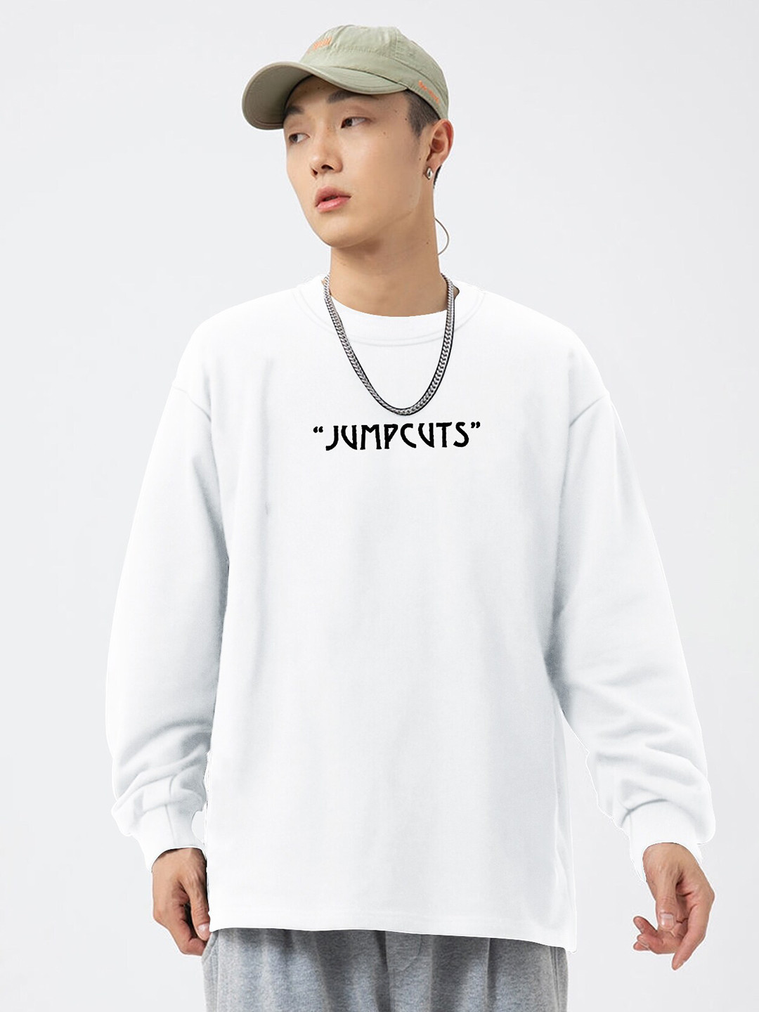 

JUMPCUTS Graphic Printed Cotton Boxy T-shirt, White