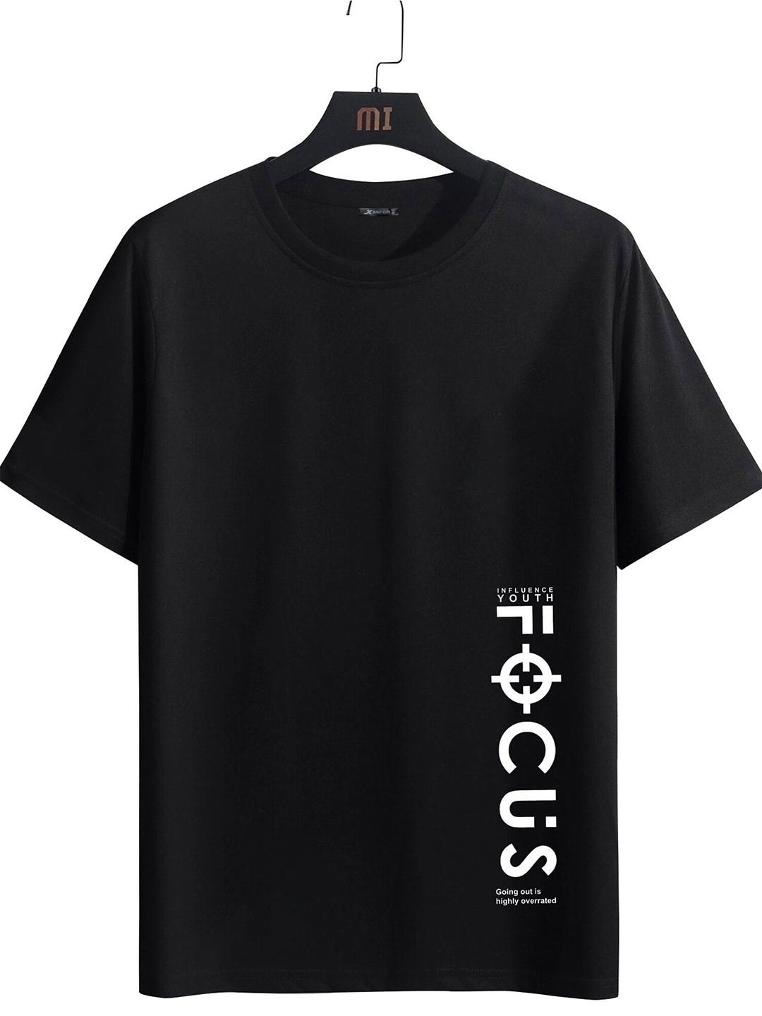

JUMPCUTS Typography Printed Cotton Slim Fit T-shirt, Black