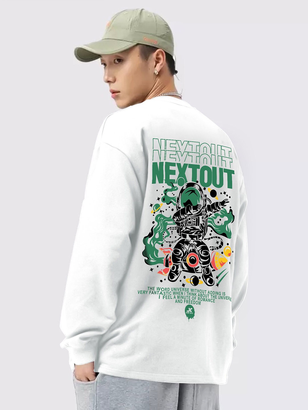 

JUMPCUTS Graphic Printed Cotton Boxy T-shirt, White