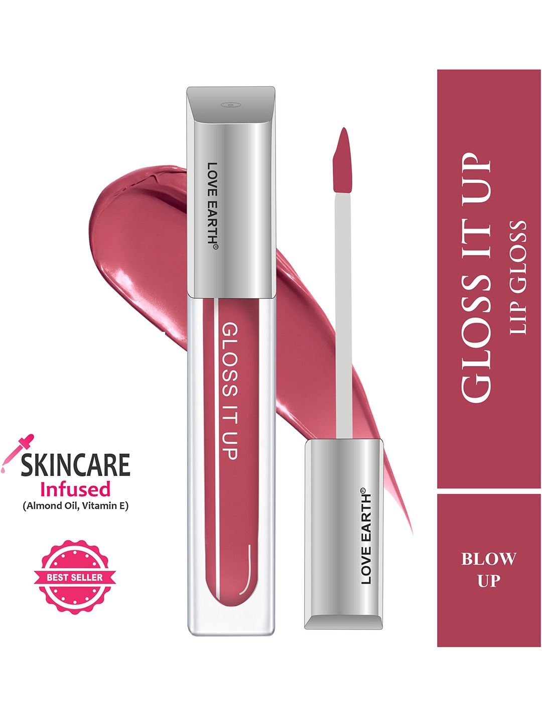 

LOVE EARTH Gloss It Up Non-Sticky Moisturizing Lip Gloss 3 ml - Blow Up 111, Pink