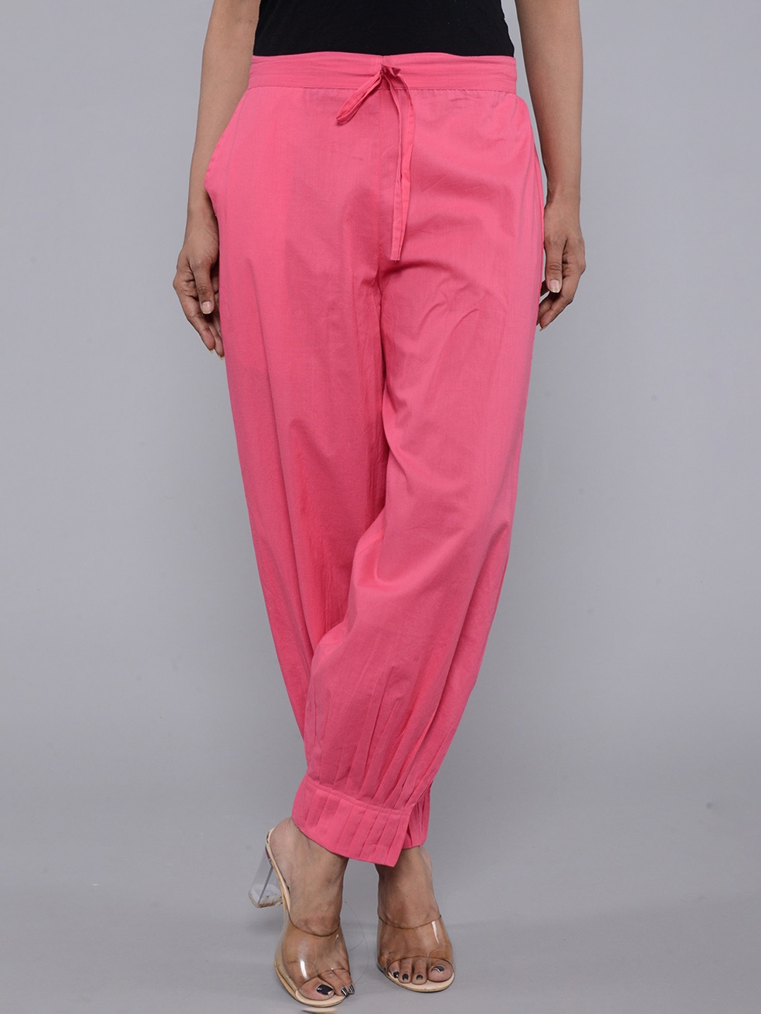 

ROOPWATI FASHION Women Mid-Rise Loose-Fit Pure Cotton Salwar, Pink