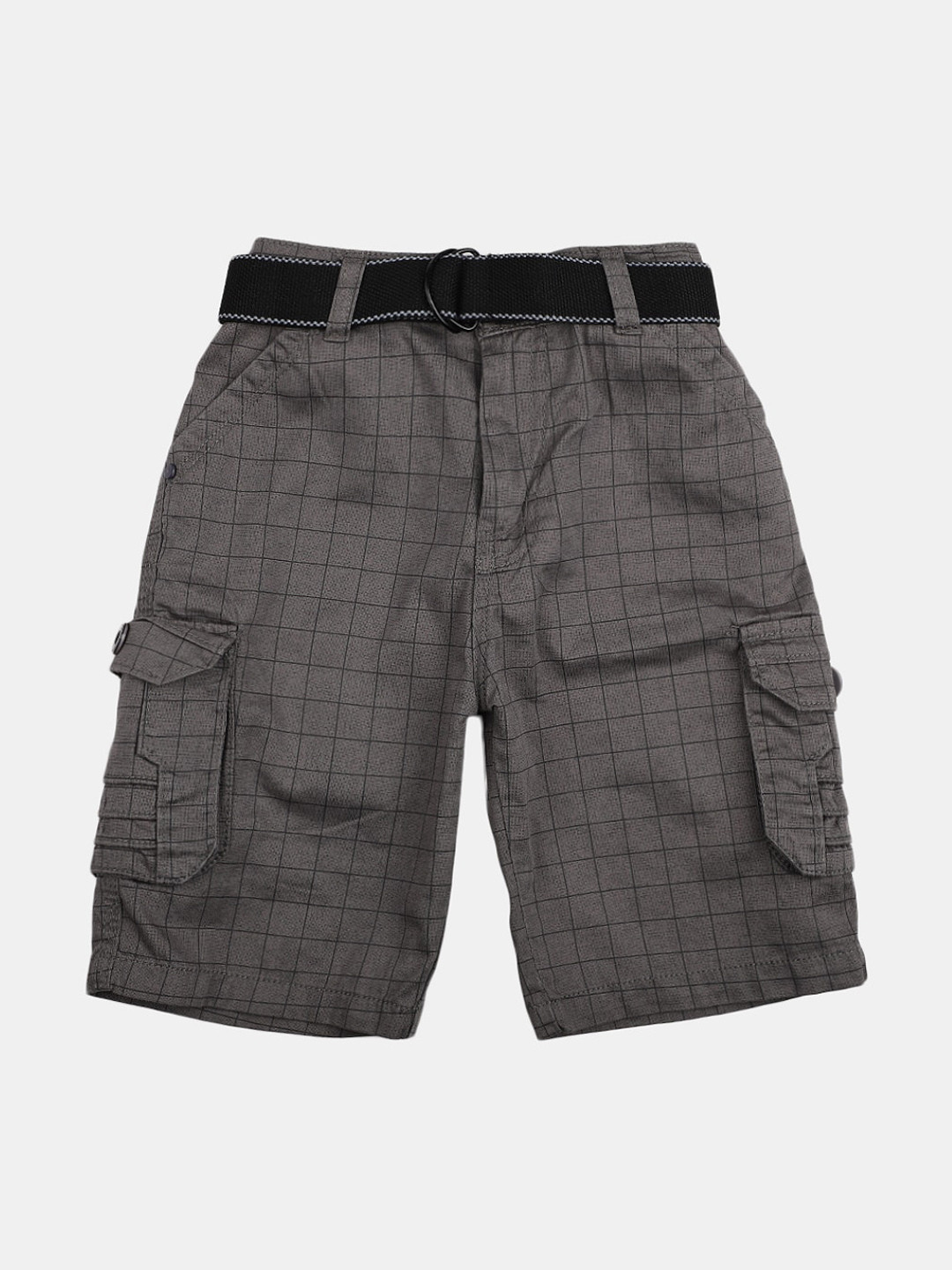 

V-Mart Boys Grey Checked Outdoor Cargo Shorts with Technology