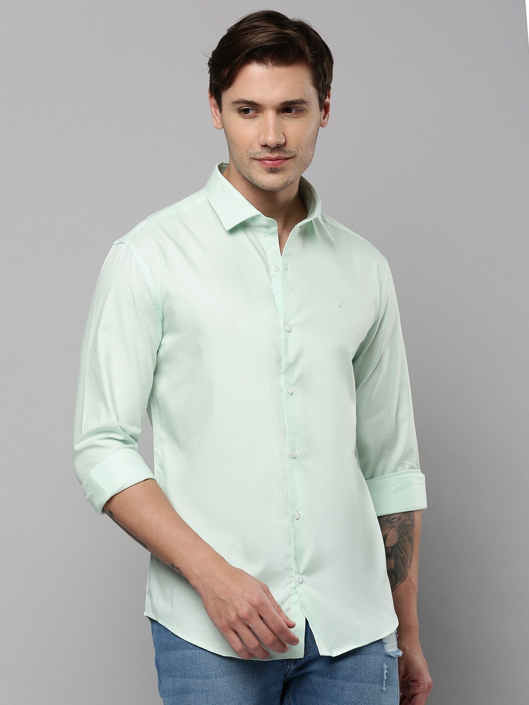 

SHOWOFF Long Sleeves Comfort Fit Cotton Casual Shirt, Sea green