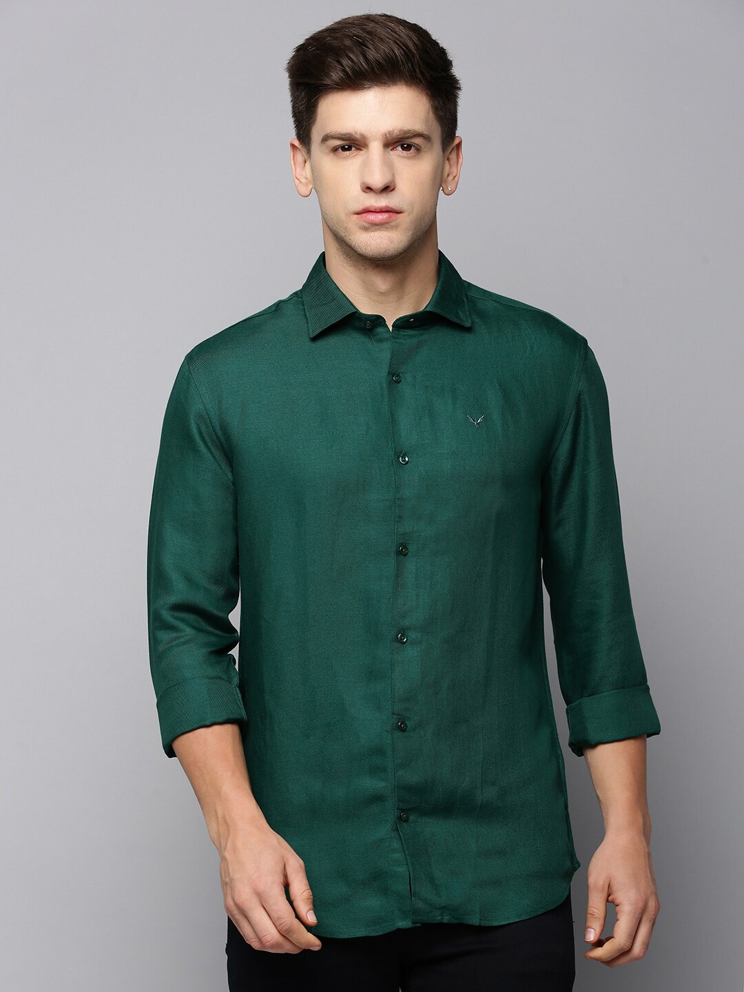 

SHOWOFF Comfort Spread Collar Cotton Casual Shirt, Green