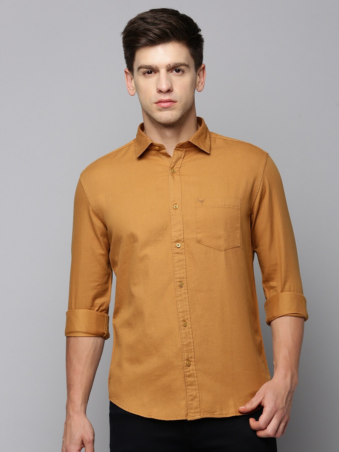 

SHOWOFF Comfort Spread Collar Cotton Casual Shirt, Orange