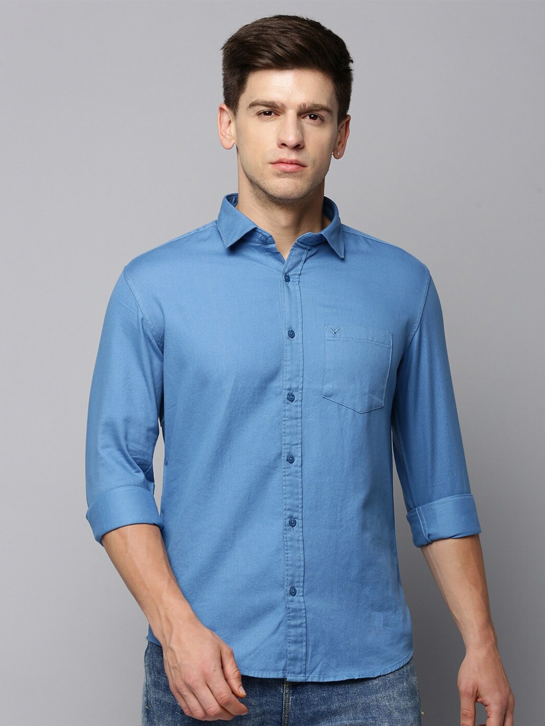 

SHOWOFF Comfort Cotton Casual Shirt, Blue