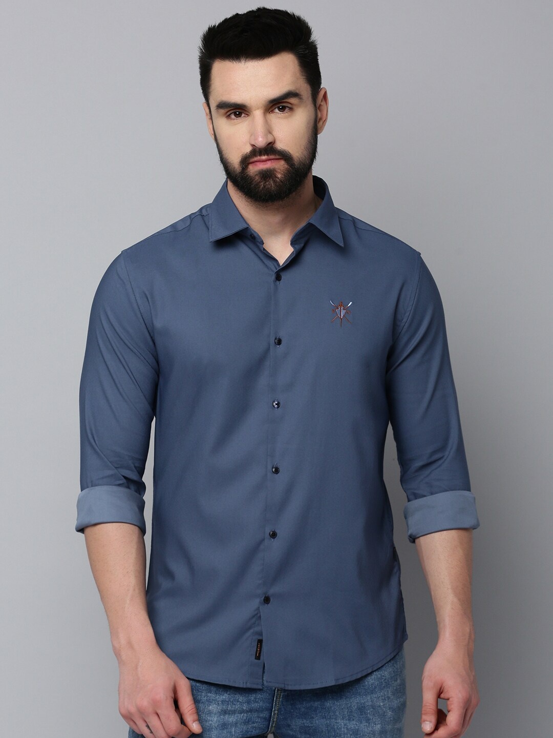 

SHOWOFF Long Sleeves Comfort Fit Cotton Casual Shirt, Teal