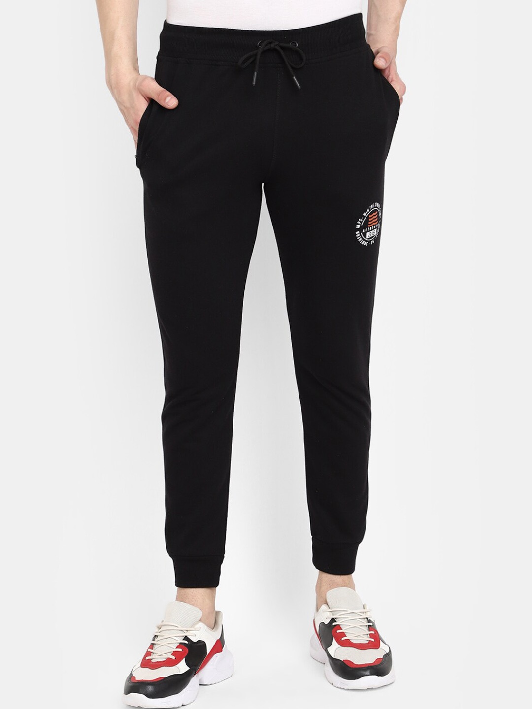 

V-Mart Men Cotton Sports Joggers, Black