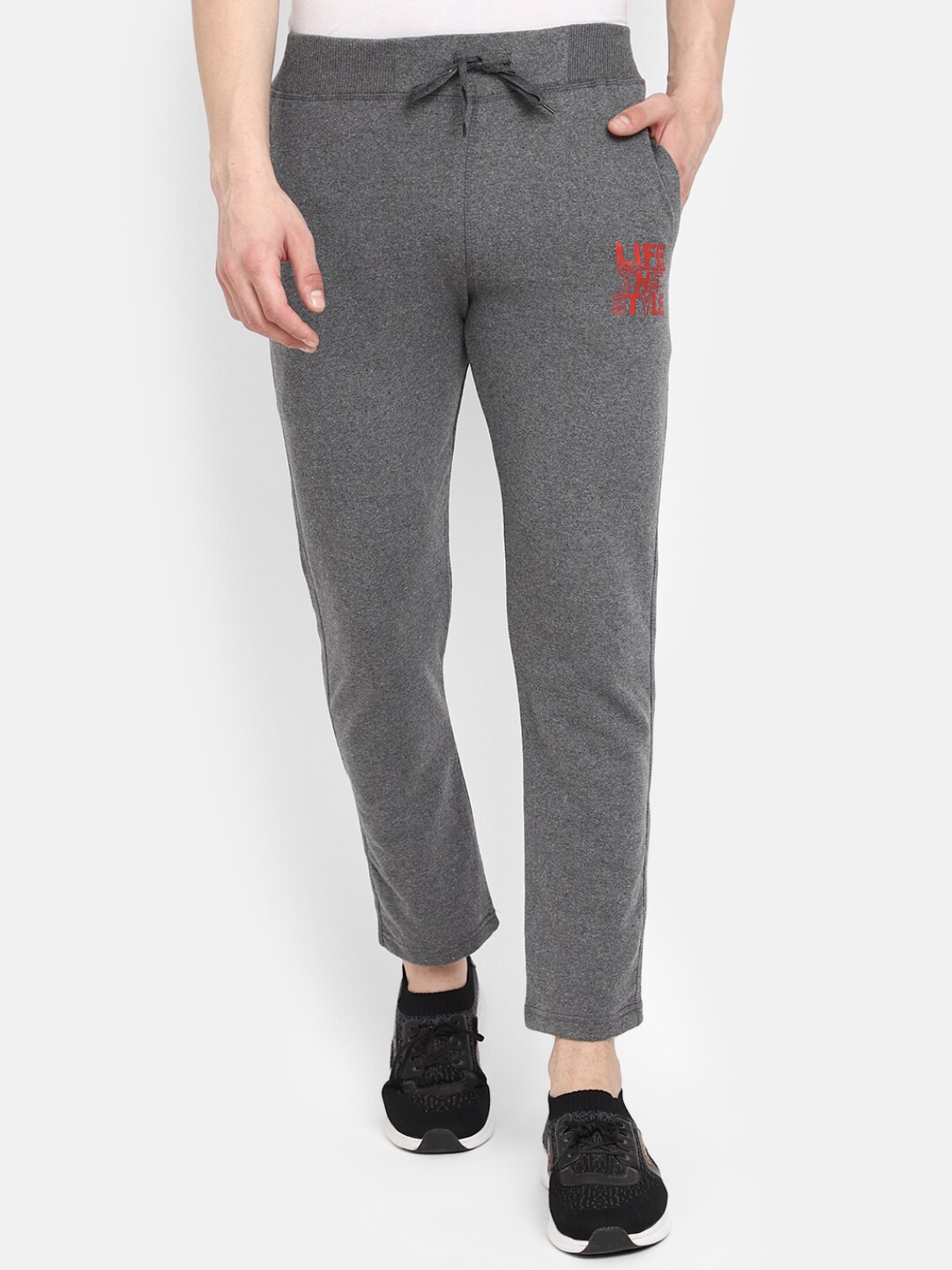 

V-Mart Men Mid Rise Sports Track Pants, Grey