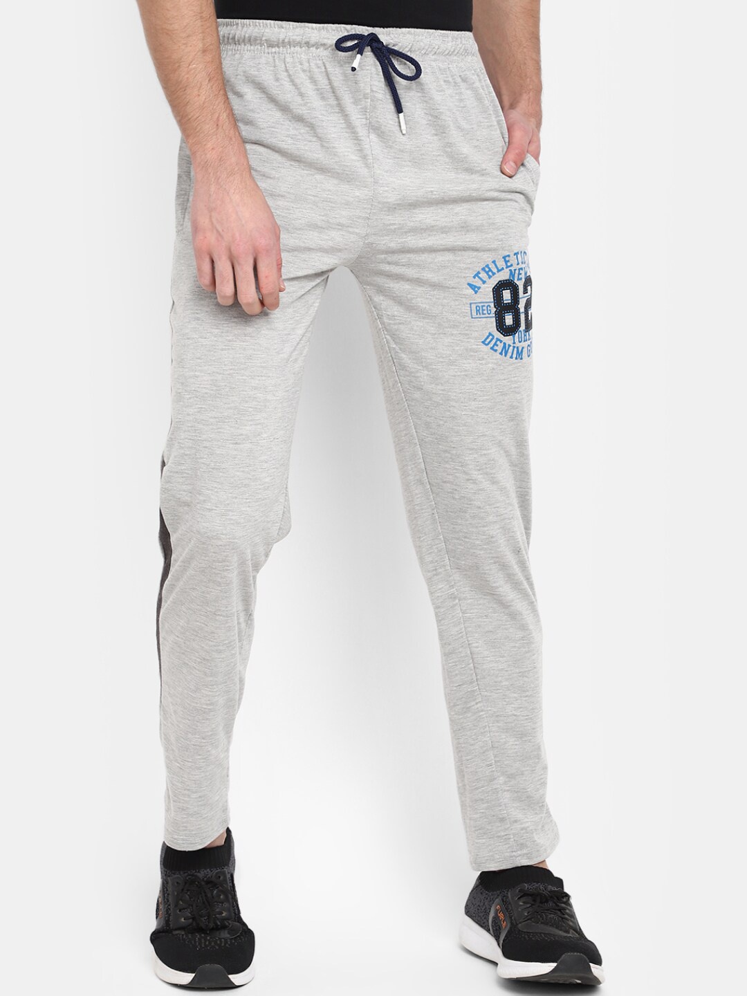 

V-Mart Men Regular Fit Mid-Rise Track Pants, Grey