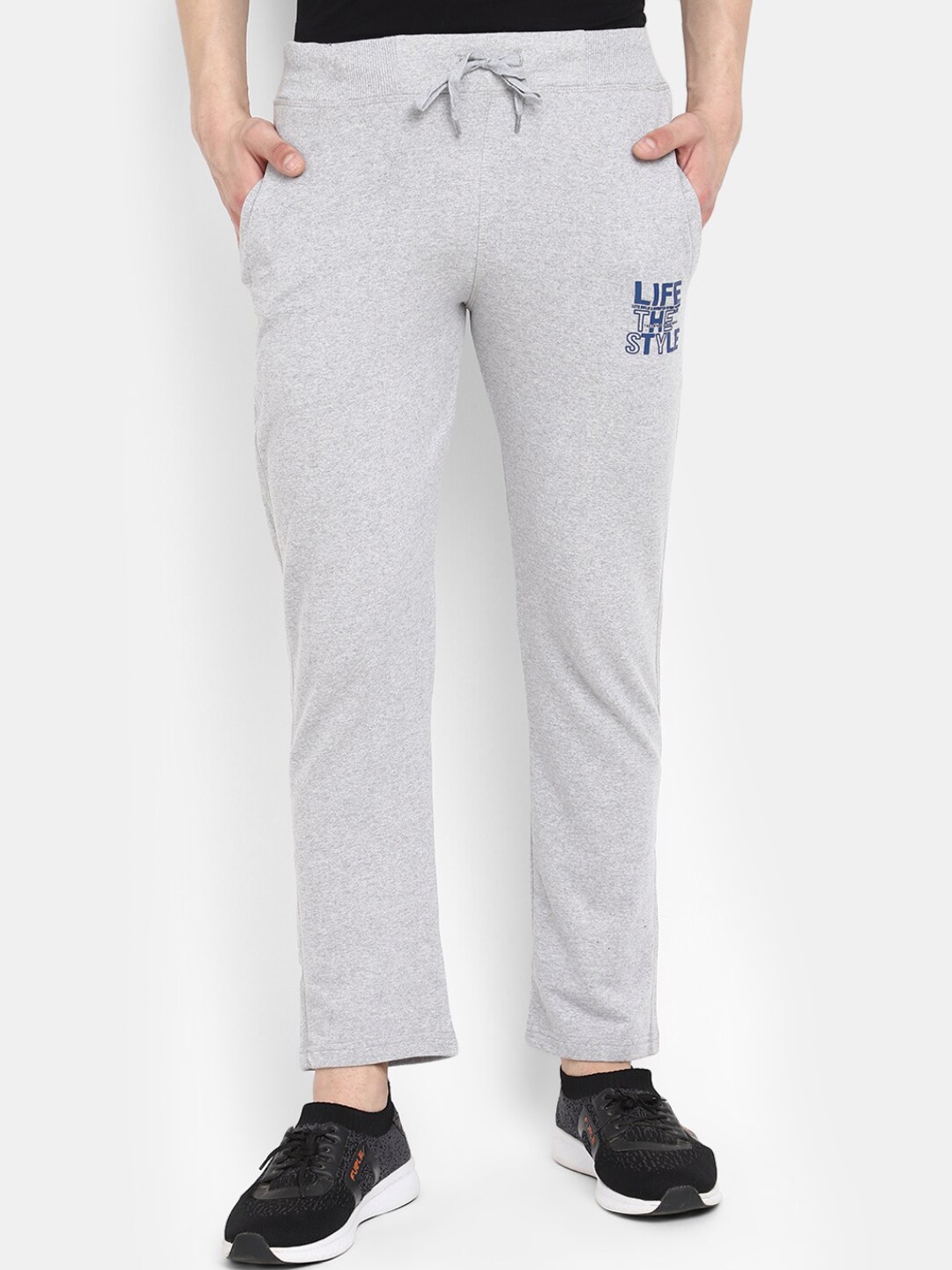 

V-Mart Men Mid Rise Sports Track Pants, Grey