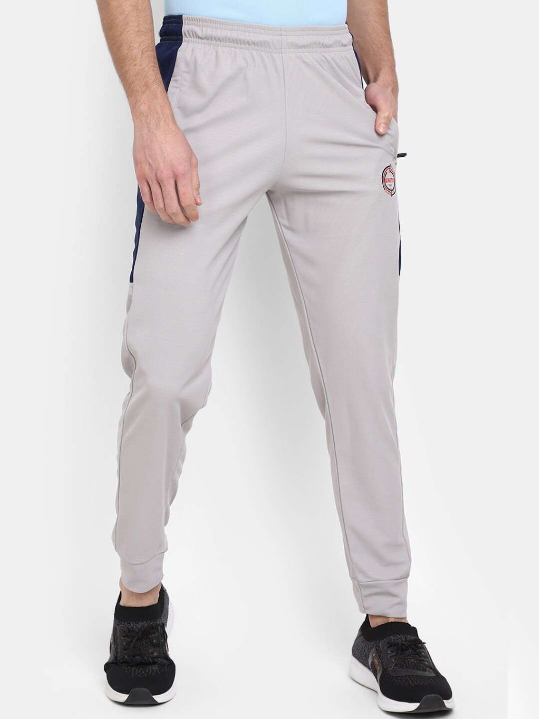 

V-Mart Men Regular Fit Mid-Rise Joggers, Grey