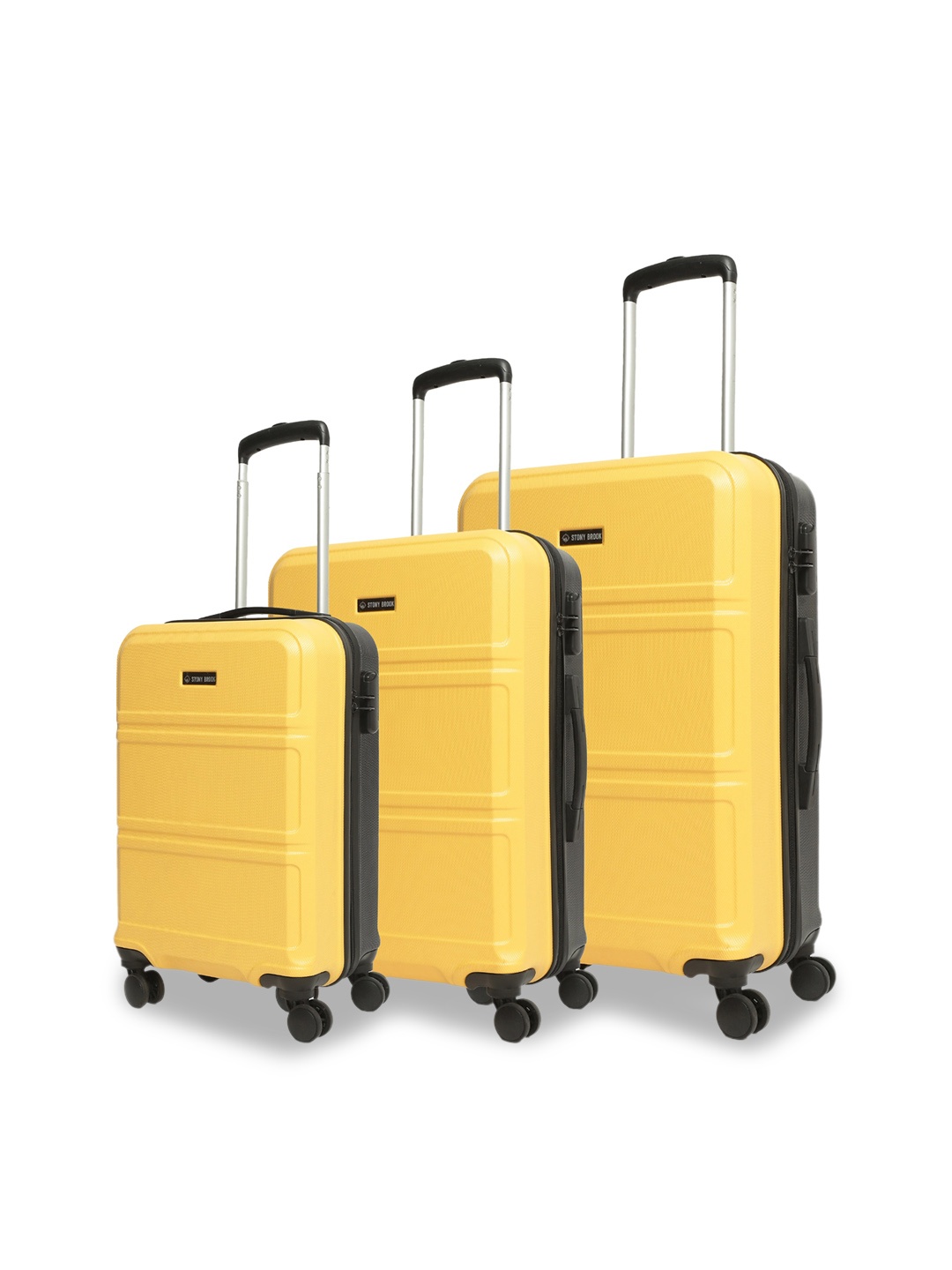 

Stony Brook by Nasher Miles Set Of 3 Hard-Sided 360 Degree Rotation Trolley Suitcases, Yellow