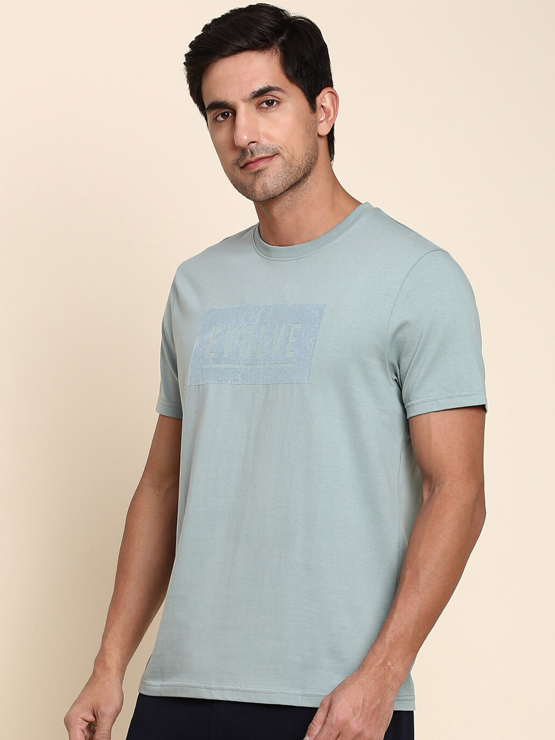 

Dennis Lingo Typography Printed Slim Fit Pure Cotton T-shirt, Green