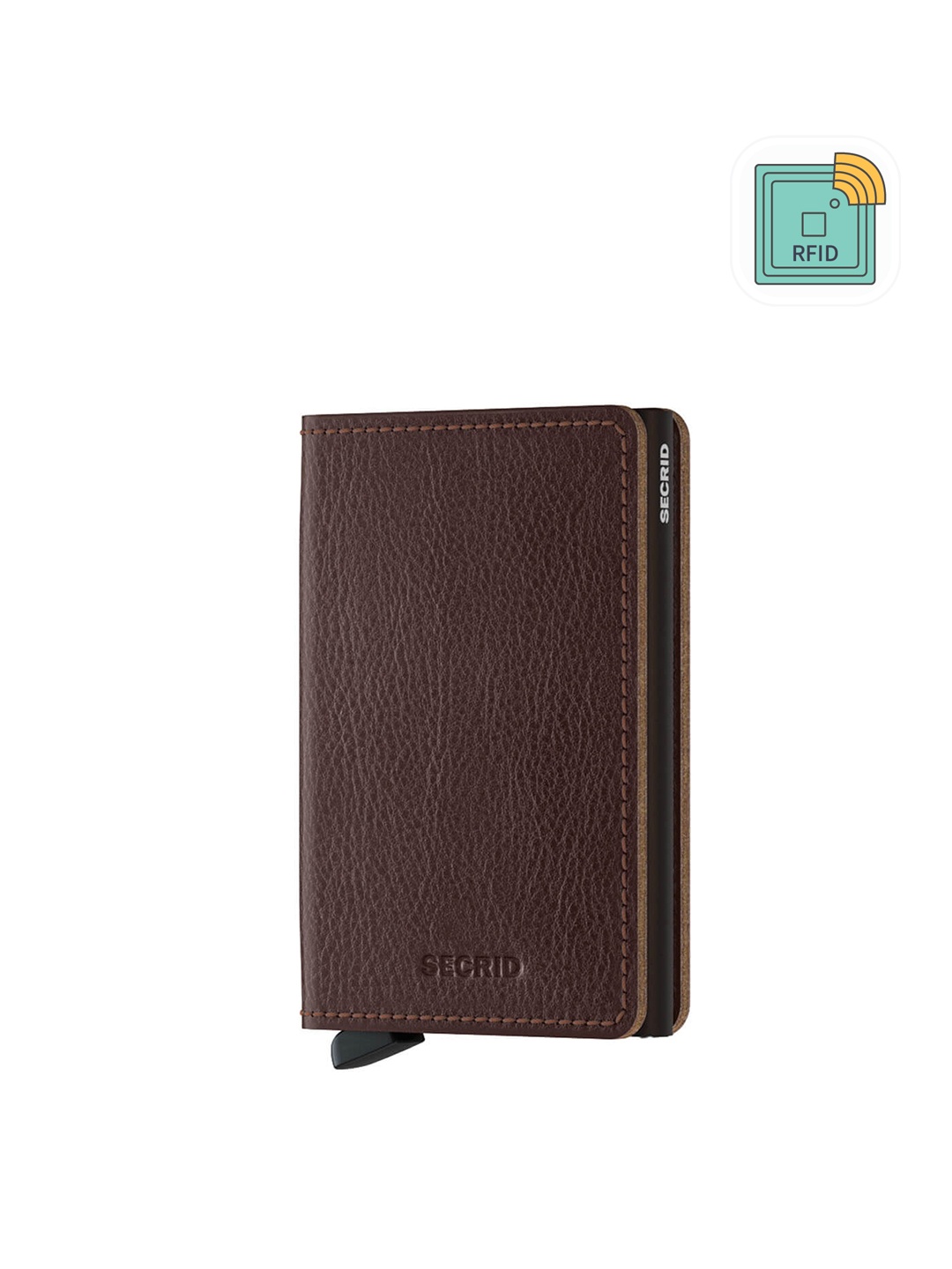 

SECRID Men Abstract Textured Leather Card Holder, Brown