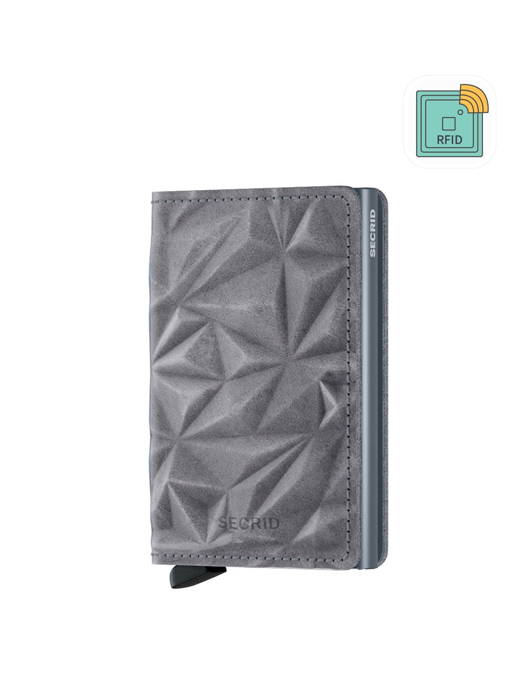 

SECRID Women Textured Prism Leather Card Holder With RFID, Grey