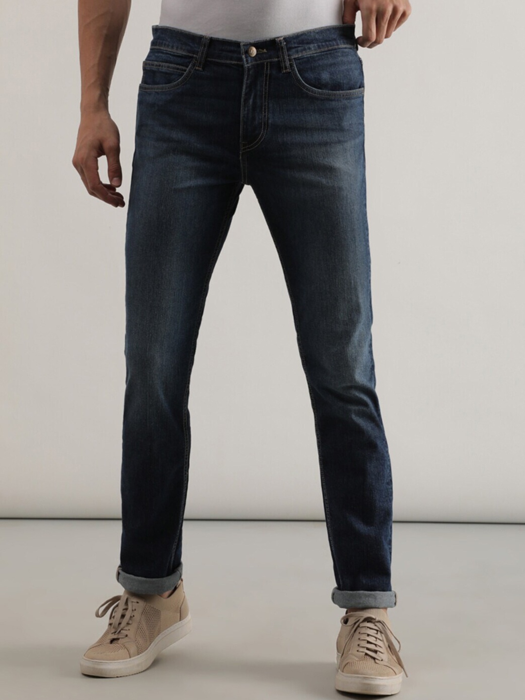 

Lee Men Slim Fit Light Fade Stretchable Cotton Jeans, Navy blue