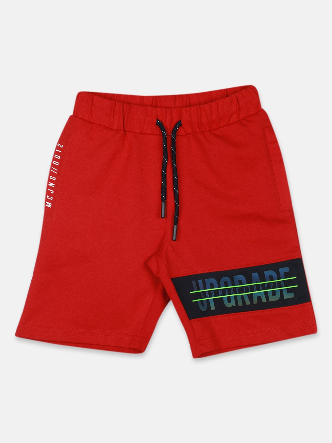 

Monte Carlo Boys Mid-Rise Typography Printed Regular Shorts, Red