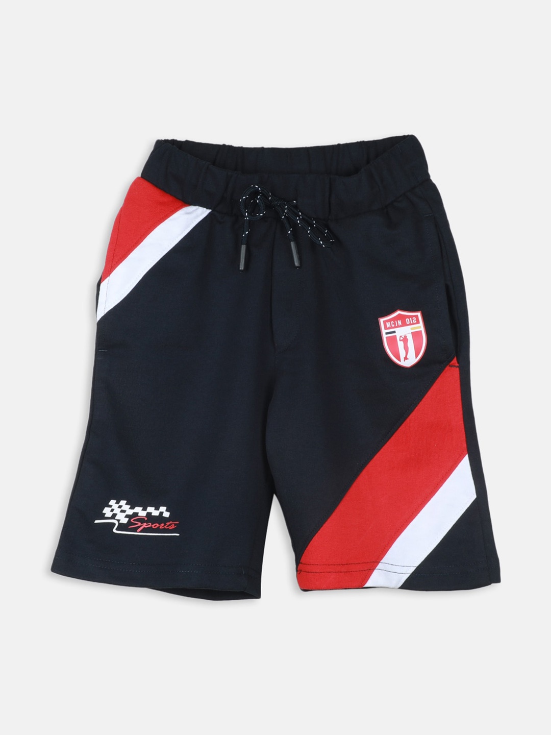 

Monte Carlo Boys Colourblocked Mid-Rise Shorts, Navy blue