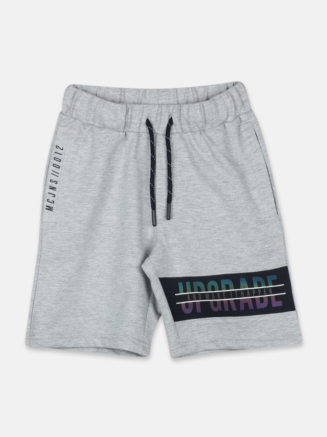 

Monte Carlo Boys Typography Printed Shorts, Grey melange