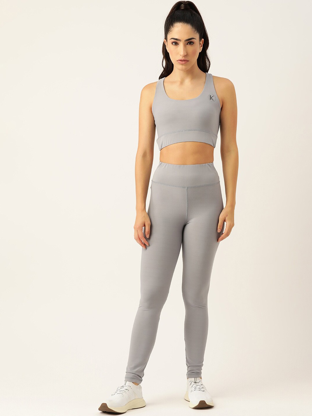 

Kotty Women Training & Gym High-Rise Sports Tights, Grey