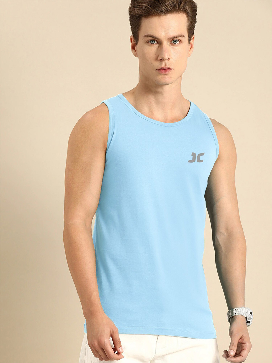 

JUMPCUTS Men Sleeveless Dry Fit Sports Innerwear Vest, Blue