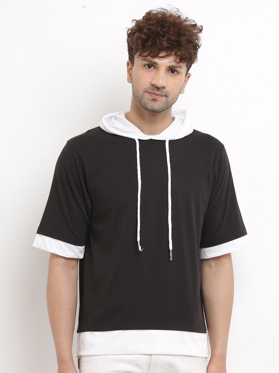 

Try This Hooded Cotton T-shirt, Black