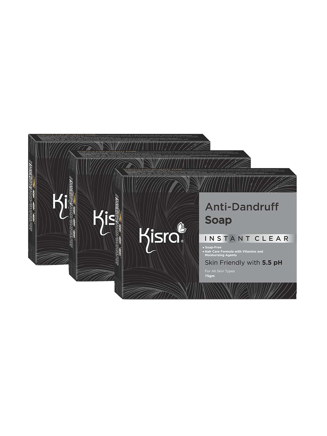 KISRA Anti-Dandruff Soap for Itchy & Flaky Scalp, Black