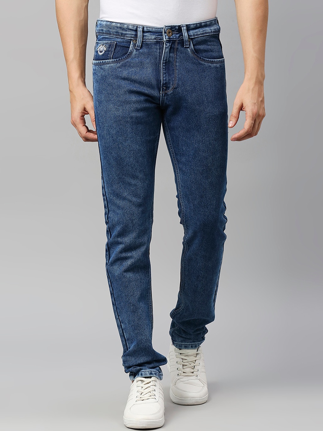 

HJ HASASI Men Relaxed Fit Light Fade Stretchable Cotton Jeans, Blue